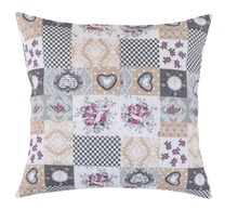 Polštářek DITA - 45x45 cm patchwork love - šedá