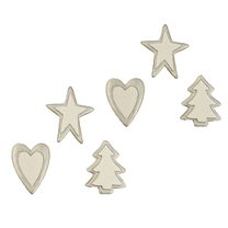 Vánoční dekorace, 6ks X0405 - 2,2 - 3 x 0,6 x 3,3 - 4 cm
