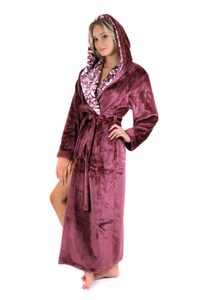 Župan s kapucí Flora mauve wine 39  56 4853