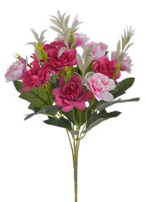 Kytice jiřin 10 květů - fuchsiová/sv. růžová 31 cm