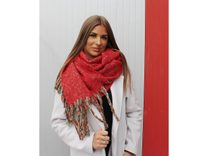 Zimní šála s třásněmi 35x185 cm