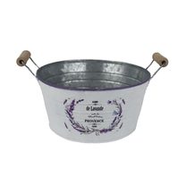 Květináč plechový s motivem levandule K4597 - Top dia:20xH:10-13.5