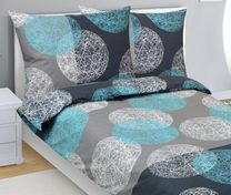 Povlečení bavlněné Tyrkysová,Šedá 90/564