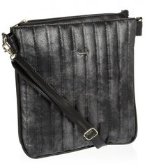 Černo-šedá patinovaná prošívaná crossbody kabelka M188 GROSSO