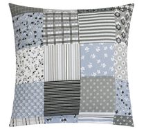 Polštářek ADÉLA - 40x40 cm Patchwork šedá
