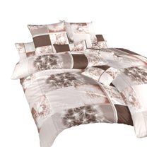 Povlečení bavlna Pampelišky 3D hnědé 220x200, 2x70x90 cm