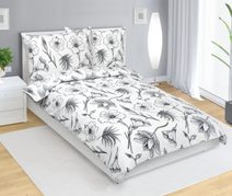 Povlečení krepové Bílá,Šedá 80/935