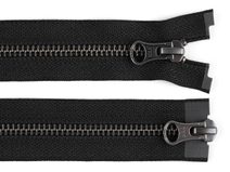 Zip kovový YKK No 5 dělitelný 2 jezdce / dvoucestný 50 cm na kožené bundy