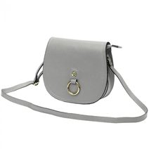 GREGORIO Kožená dámská crossbody kabelka šedá
