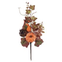 Dekorační větev s dýní podzimní P2087 - 39 cm