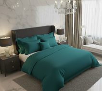 Saténové povlečení 140x200, 70x90cm tmavě zelené