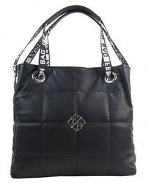 Velká dámská kabelka přes rameno v prošívaném designu černá
