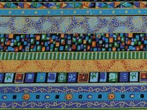 Bavlněná látka se zlatým potiskem