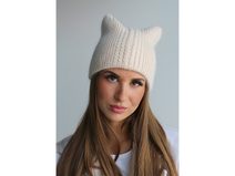 Dámská / dívčí zimní čepice s vlnou z angorského králíka