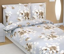 Povlečení bavlněné - 140x220, 70x90 cm Růže kávová