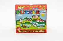 Puzzle Moje první zvířátka dřevěné 18 dílků pro nejmenší v krabičce 13x11,5x4,5cm 12m+ MPZ