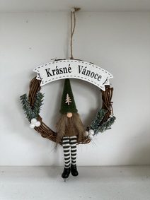 Vánoční dekorace k zavěšení P2275 - 19×4×40 cm