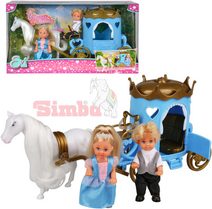 Panenka Evička princezna a panák Timmy 12cm set s kočárem a doplňky