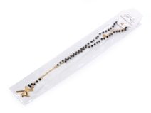 Náhrdelník z nerezové oceli křížek s broušenými korálky