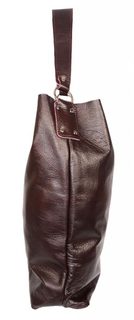 Obrovská bordó kožená dámská kabelka / pytel GROSSO