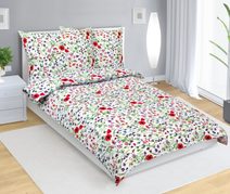 Povlečení bavlněné - 140x200, 70x90 cm Květ khaki zelená