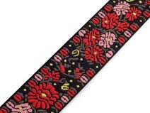 Popruh s výšivkou šíře 50 mm METRÁŽ