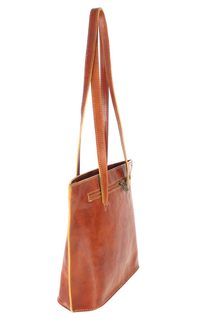 Kožená velká dámská kabelka Redia přes rameno modrá