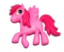 Exclusive - knoflík plastový Koník růžový