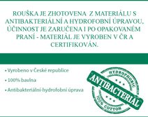 Dvouvrstvá rouška bavlněná na gumičku s vnitřní kapsou - délka oblouku 16cm černý puntík