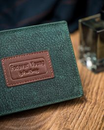 Kožená zelená pánská peněženka v krabičce RFID Forever Young
