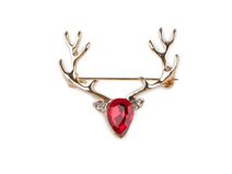 Vánoční brož s broušenými kamínky jelen