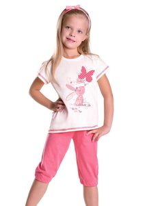 Dětské pyžamo s obrázkem zajíčka a capri kalhotami
