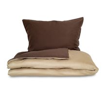 Saténové povlečení LUXURY COLLECTION tmavě hnědé/béžové