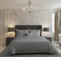 Bavlněný satén povlečení 140x200, 70x90cm tmavě šedé LUXURY COLLECTION