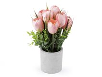 Umělé tulipány v květináči 22 cm
