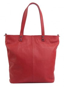 Kožená velká dámská shopper kabelka Juliette červená