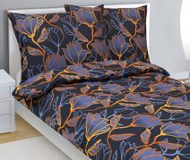 Povlečení bavlněné Tmavě modrá,Zlatá 90/539