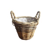 Ratanový květináč s plastem 371340/1 - dia 20,5 x 16/21 cm