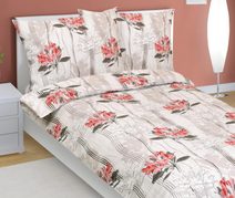 Povlečení bavlna na dvoudeku - 1x 240x200, 2ks 70x90 cm (240 cm šířka x 200 cm délka) oranžový půlkruh