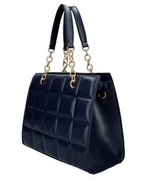 Stylová elegantní kabelka do ruky s oušky na řetízku tmavě modrá