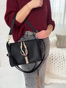 GROSSO Černo-zlatá kabelka přes rameno / crossbody