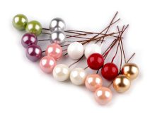 Kuličky / bobule na drátku ke tvoření Ø1,5 cm 10 kusů