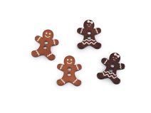 Knoflík imitující perník, kluk a holka 2 kusy