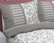 Povlečení francouzské 200x200, 2ks 70x90 cm Zahrada béžová