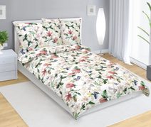 Povlečení bavlněné - 140x200, 70x90 cm Květ khaki zelená