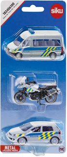 Sada auto osobní Policie 2ks + motocykl česká verze CZ 1824