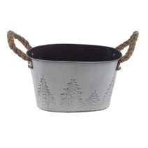 Květináč plechový oválný K3937/1 - 19,5 x 11,2 x 12 cm