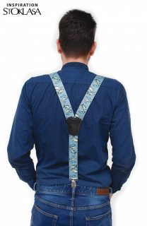 Pánské šle řemeslnické zedník šedé 50 mm Y 120 cm