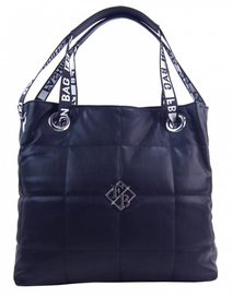 Velká dámská kabelka přes rameno v prošívaném designu tmavě modrá