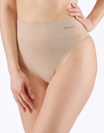 GINA dámské tanga s vysokým pasem a širším lemem, úzký bok, bezešvé, klasické, Eco Bamboo 05015P